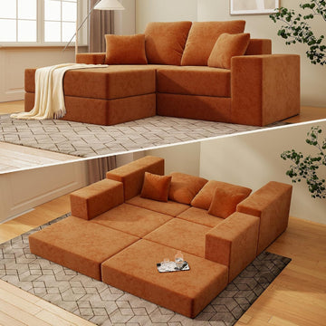 Cloud Modular Sectional Sofa, Comfy Boneless Couch , Modern L-Shaped Couch with Reversible Chaise, Customizable