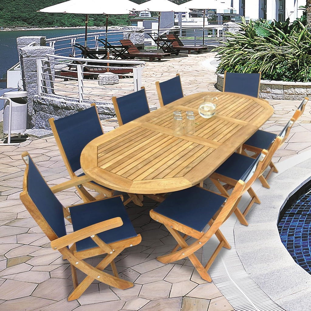 Oval Family Expansion Teak Table, 72/96-Inch