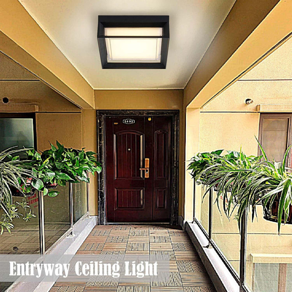 Outdoor Square Flush Mount LED Ceiling Light Fixture