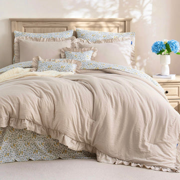 Ruffle Comforter Set 7 Pieces, Bedding Set