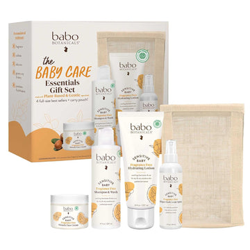 Baby Care Essentials Gift Set - Skincare, Bath & Diaper - For Delicate Skin, Fragrance-Free with Shea Butter