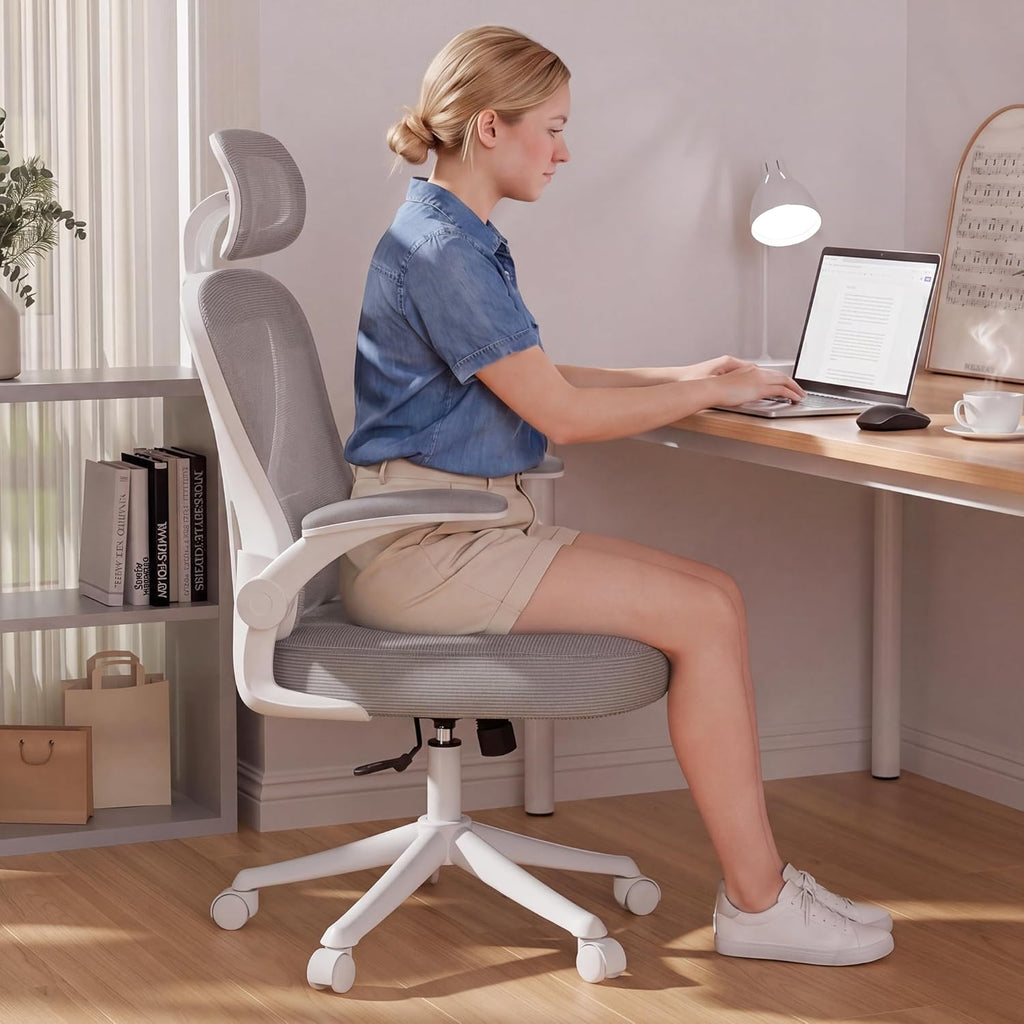 Ergonomic M903, Computer Desk Chair | High Back Mesh with Adjustable Lumbar Support, Headrest, Flip-Up Armrests