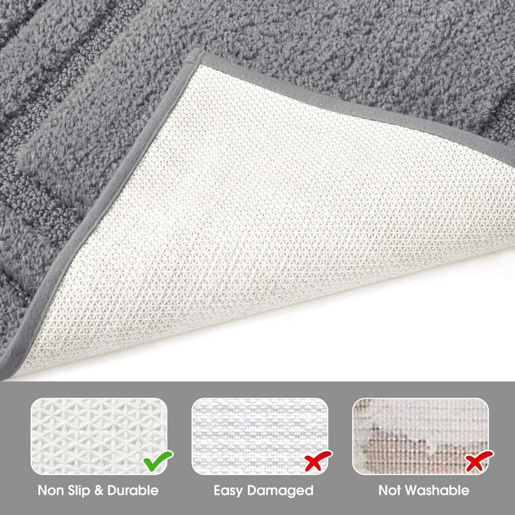 Bathroom Rugs Sets 2 Piece, Super Soft and Absorbent Non Slip Microfiber Machine Washable Bath Mat Set (20" x 32" +