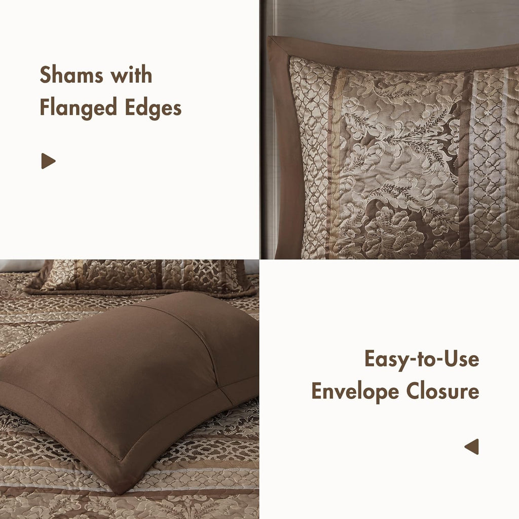 Reversible Quilted Bedspread Set, Solid Reverse Summer Breathable, Lightweight All Season Bedding Layer