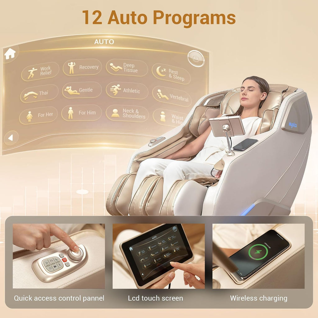 Massage Chair Full Body with Heat, Zero Gravity SL-Track 3D Massage Chairs with Thai Stretching, 12 Modes,12 Massage