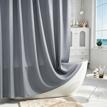 Fabric Shower Curtain Liner 75 inch Long, Soft Hotel Quality Cloth Shower Liners with Rust Resistant Grommets and