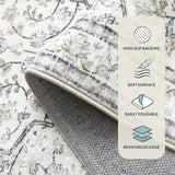 Oriental Runner for Hallways 2.5x10 Washable Beige Kitchen Runners Non Skid Long Entryway Rug Runner