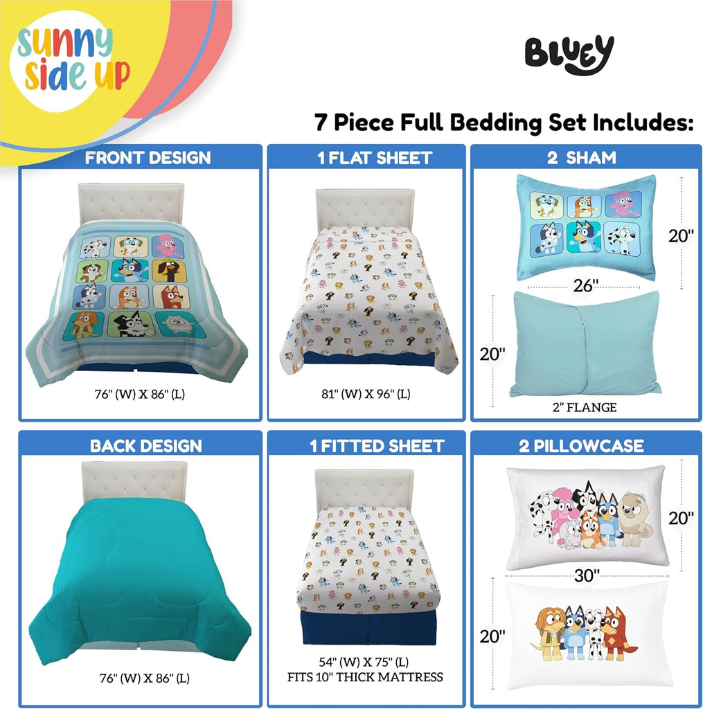Friends Comforter Set - 7 Piece Kids Bedding Includes Comforter, Sheets & Pillow Cover - Super Soft