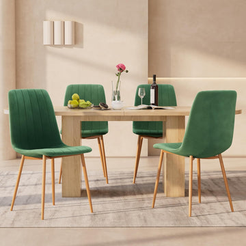 Dining Chairs Set of 4, Modern Kitchen Dining Room Chairs, Ergonomic Velvet Dining Chair Upholstered Cushion Seat and