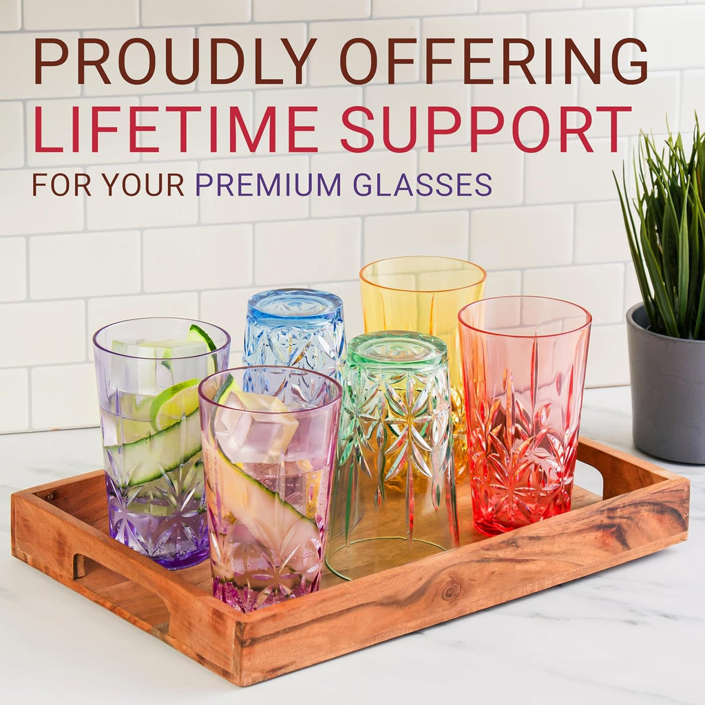 Royal Plastic Drinking Tumbler, Premium Quality Water Glasses, Dishwasher-Safe BPA-Free Durable Mixed Colors Assorted