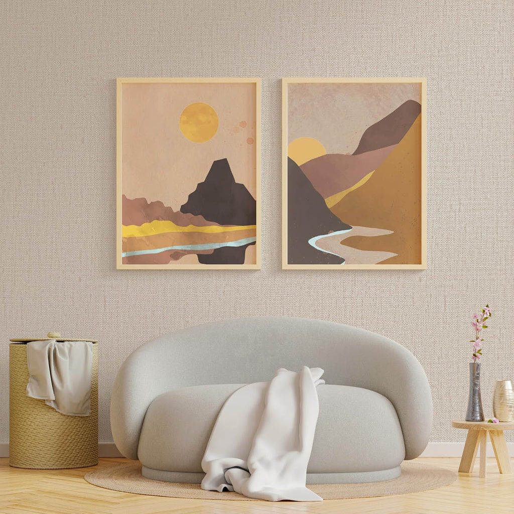 Beige Wallpaper Peel and Stick 472" Textured Beige Grasscloth Contact Paper Faux Linen Stick on Wall Paper Waterproof