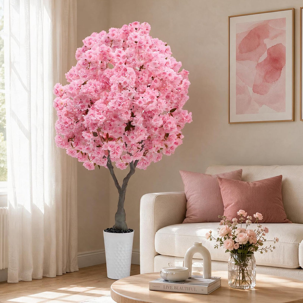 Artificial Cherry Blossom Tree 6FT - Fake Flower Blooming Tree