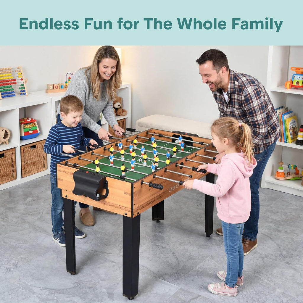 Multi Game Table, 48” Sports Arcade Games with Accessories, Ping Pong, Hockey, Pool Billiards, Soccer Foosball All in One, for Indoor and Outdoor, Family, Kids and Adults