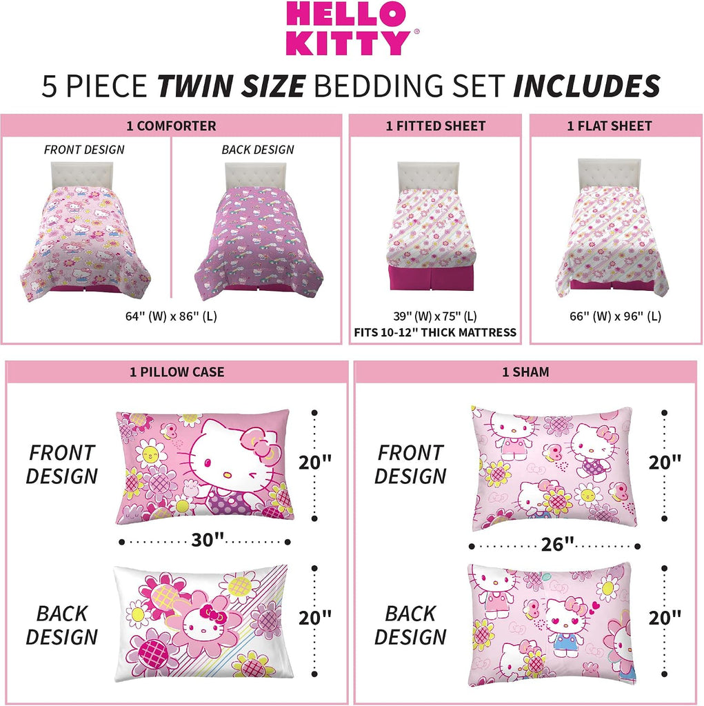 Kids Bedding Super Soft Comforter and Sheet Set with Sham, 5 Piece