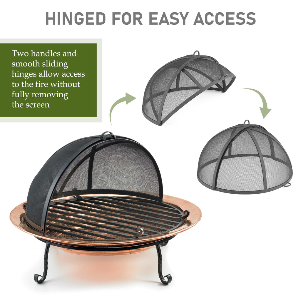 Fire Pit Spark Screen Hinged for Easy Access (29 inch)