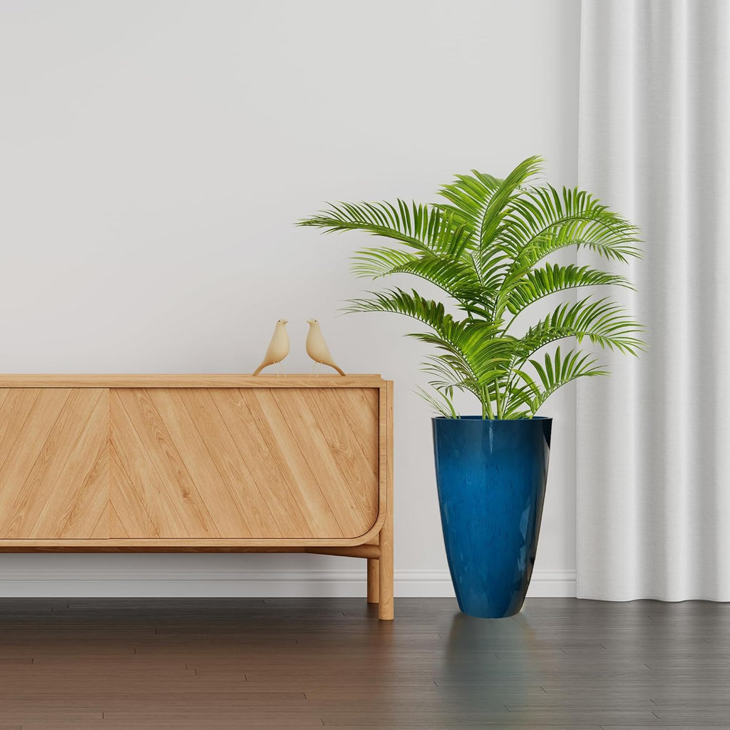 S 2 Pack - Modern Indoor/Outdoor Planters Decor - Weather-Resistant Large Flower Pots - Lightweight 21.26 Inches Tall
