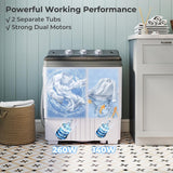 Portable Washing Machine, 20 LBS Washer & Spinner Combo with Built-in Drain Pump & Time Control, Compact Twin Tub 12