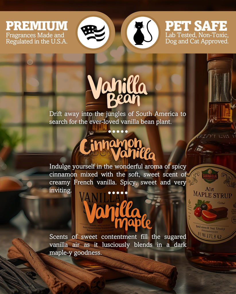 Vanilla Premium Wax Melts Variety 3 Pack - 9 Oz., Strong & Long Lasting, Non-Toxic - Made with Essential & Natural