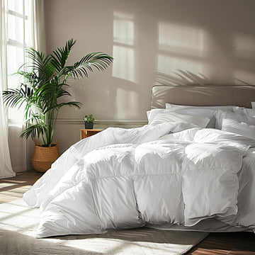 Goose Feather Down Fiber Cotton Comforter King - 100% Cotton Duvet Insert