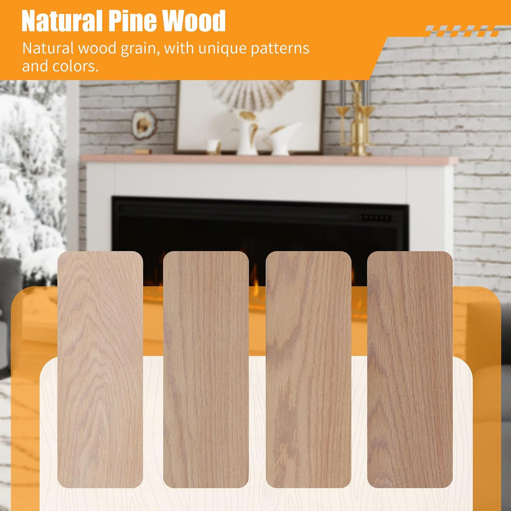 70" Electric Fireplace with Mantel for 60" Insert, Ultra-Thin 5.5" Surround, 750/1500W Heater with 12 Flame Effects