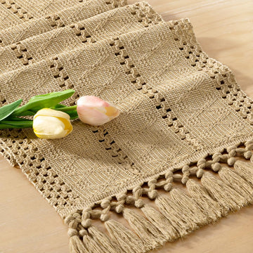 Boho Table Runner Fall Farmhouse Rustic Dining Dresser Scarf Home Decor