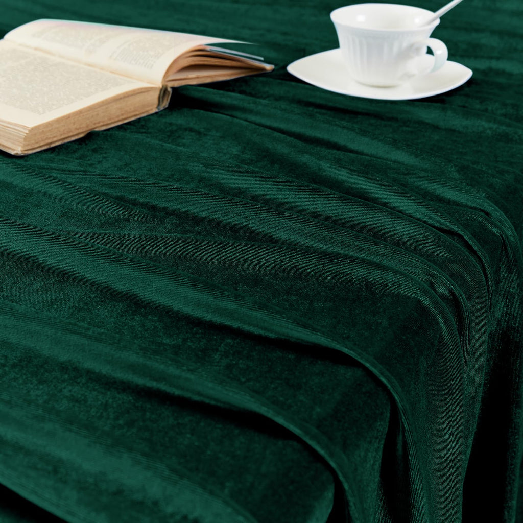 Green Velvet Tablecloth, 60 x 102 Inch Rectangle
