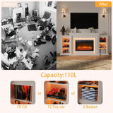 80 Inch Electric Fireplace TV Stand with Mantel and LED Lights, Entertainment Center for TVs up to 90 Inches, Modern Media Console with Storage and Remote Control