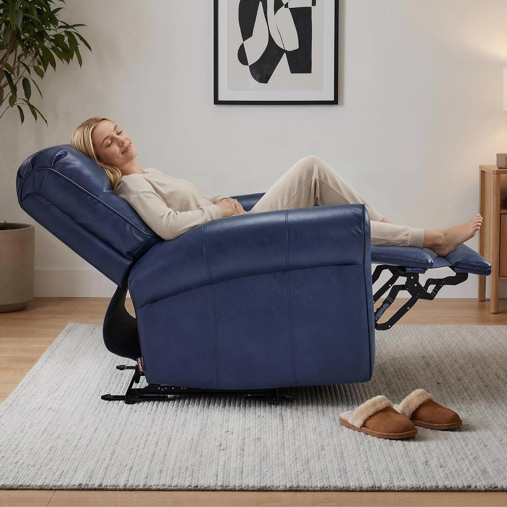 Power Wall Hugger Recliner Chair RV Living Room, USB & USB-C Charging Ports, Modern Rolled Arm Recliner, Faux Leather