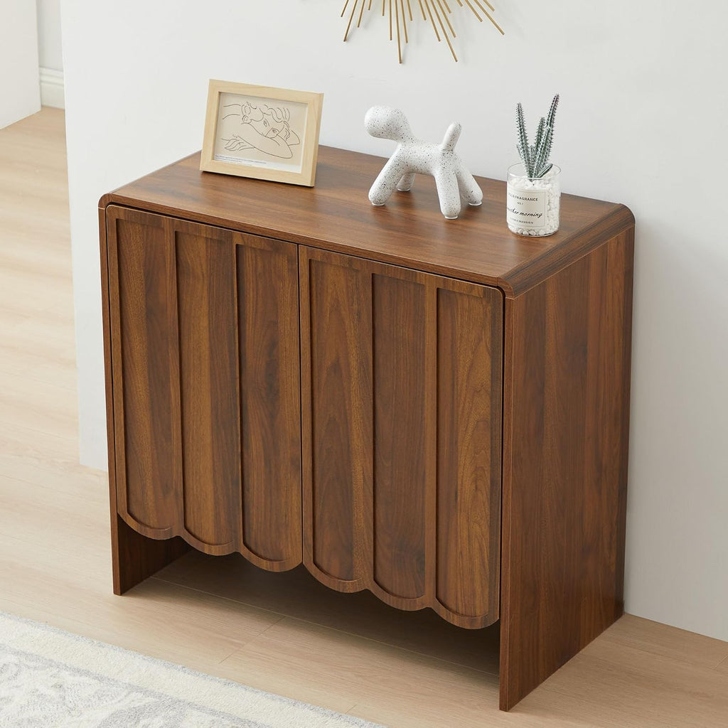 Sideboard Buffet Cabinet, Accent Storage Cabinets with 2 Doors, Farmhouse Wood Cabinet with Adjustable Shelves and