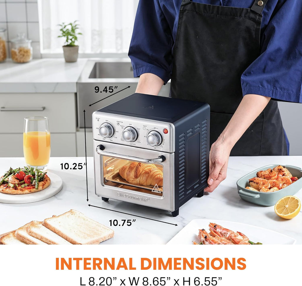 Compact 8.5Qt Air Fryer Oven - Mini Countertop Air Fryer with Adjustable Time & Temperature Controls, 800W, Includes
