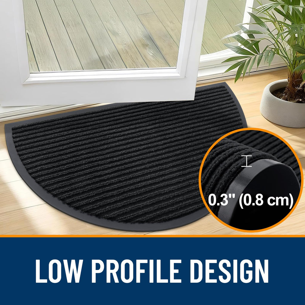 Half Circle Front Door Mat 47x23, Waterproof Heavy-Duty Doormat