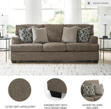 Signature Design by Ashley Stonemeade Casual Sofa with 4 Toss Pillows, Dark Brown