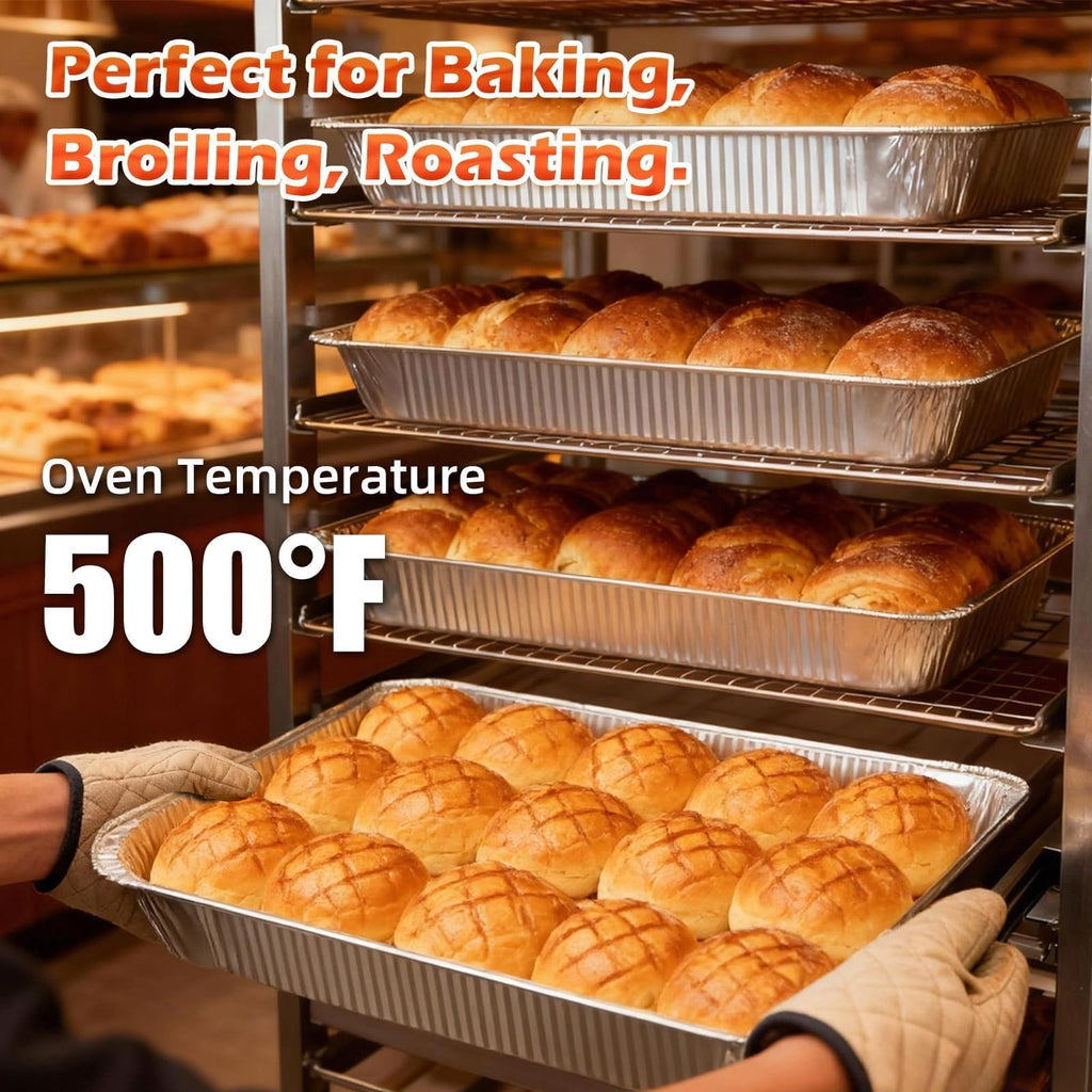 21"x13" Full Size Aluminum Pans, 20 Pack - Heavy Duty Deep Disposable Foil Roasting Pan & Baking Pans, Large Chafing
