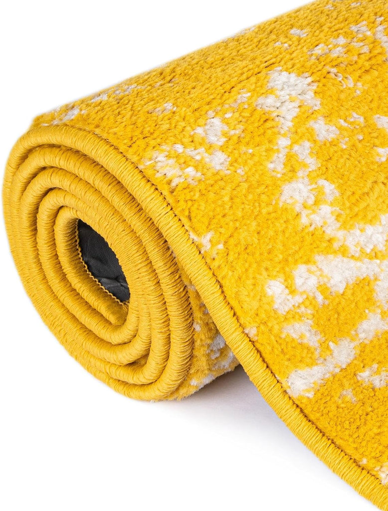 Arlington Rug - 10' x 13' 1 Yellow Traditional Area Rug - Distressed Old World Medallion Design