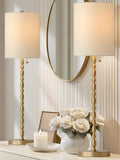 Buffet Lamps Set of 2, 28.5" Tall Brass Finish Lamps for Entryway, Hallway, Console Table