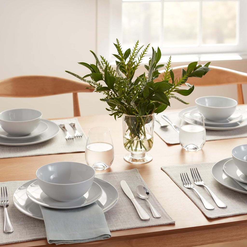 18-Piece Complete Kitchen Dinnerware Set, Microwave and Dishwasher Safe, Plates, Dishes, Bowls for Everyday Use