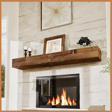 Wall-Mounted Mantles for Over Fireplace - Farmhouse Fireplace Mantle Shelves - Handcrafted Wood Fireplace Mantels