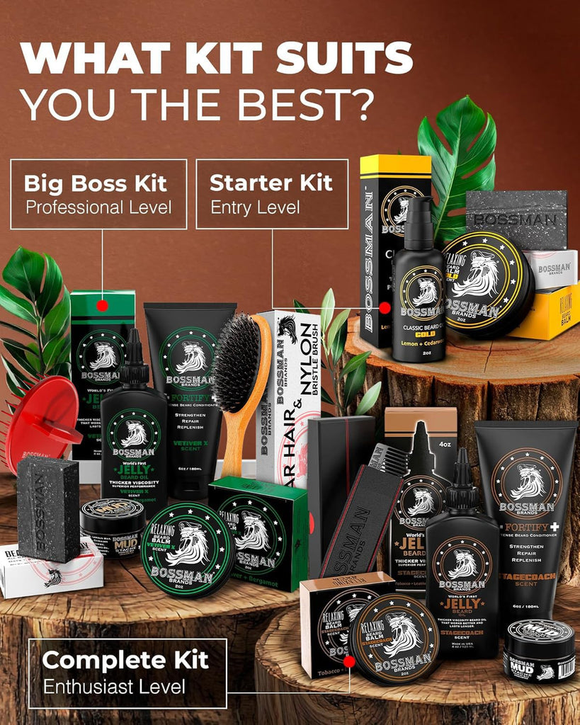 Big Boss Beard Care Kit for Men, 7-Piece, Gift for Men, Royal Aud
