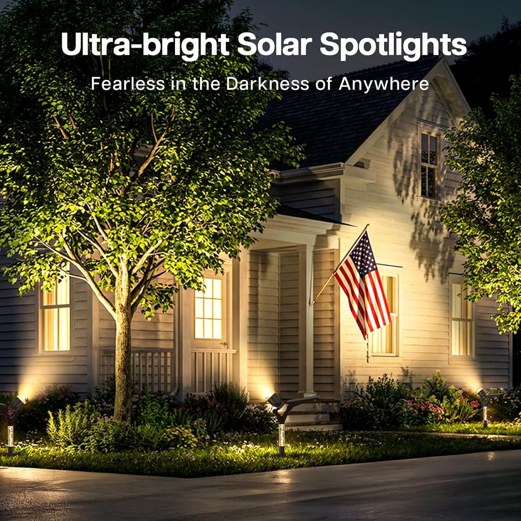 Spot Lights Outdoor Waterproof Spotlights, Warm White 4 Pack | Solar Lights Outdoor for Yard Pathway Tree House