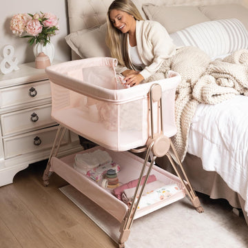 Bedside Sleeper - Bassinet & Bedside Crib with Height Adjustment & Wheels - Can Be Placed Next to Bed - Attaches to