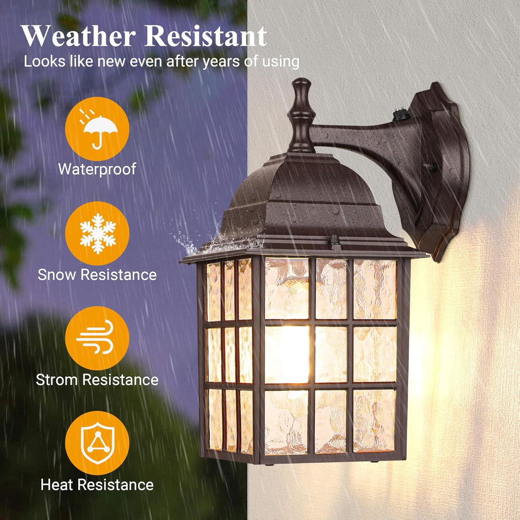 2-Pack Dusk to Dawn Outdoor Lights for House, Exterior Porch Light Fixtures Wall Mount with Photocell Sensor