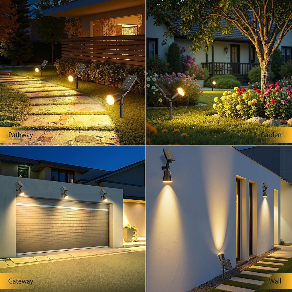 Spot Lights Outdoor Waterproof: 1000LM Big Adjustable Spotlight - 2-in-1 15Hrs+ Long Lasting Spot Light - Solar