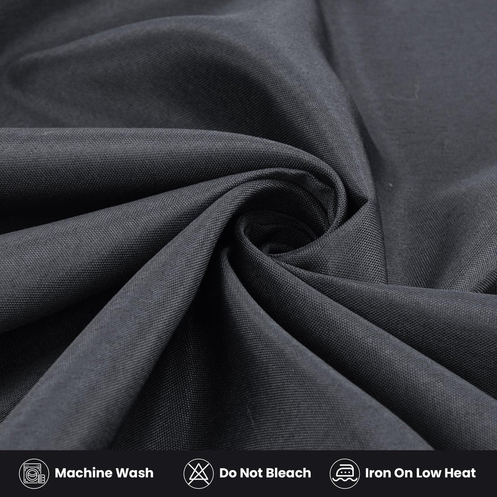 2 Pack Fitted Tablecloth for 6 Foot Rectangle Tables 72 x 30 Inch Black Table Covers Water Resistant Polyester Table