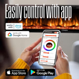 60 Inch Electric Fireplace Heater, Compatible with Alexa & Google Home