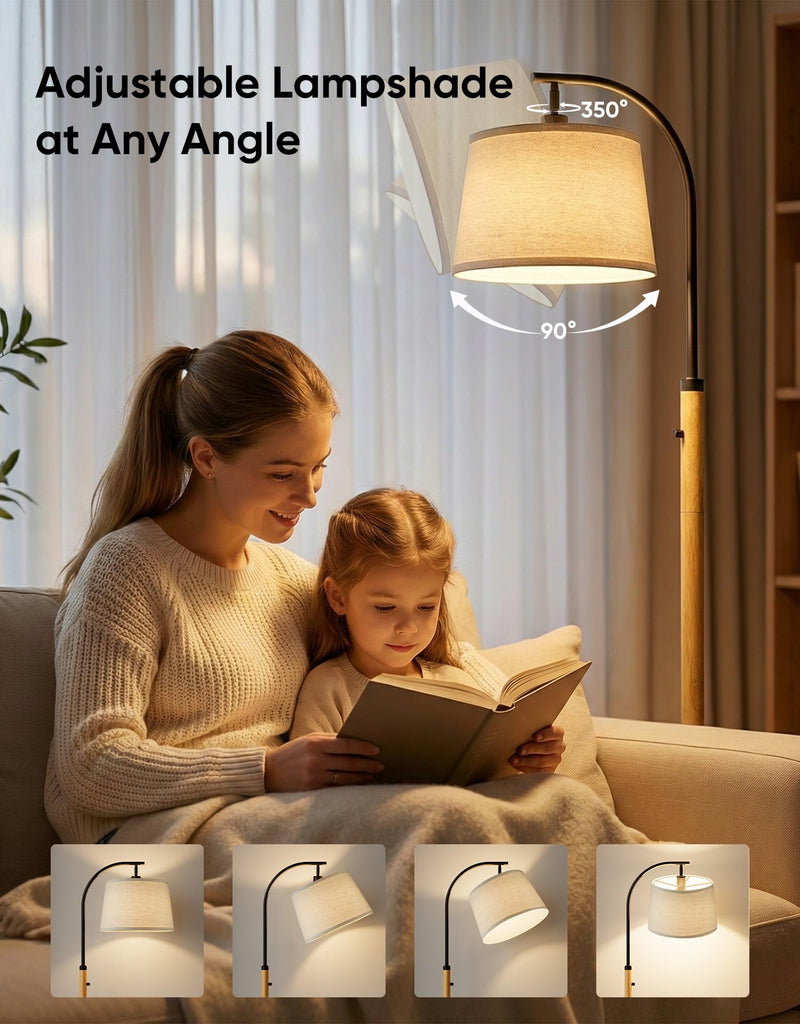 Dimmable Floor Lamp, 65" Tall Metal Standing Lamp with Bulb