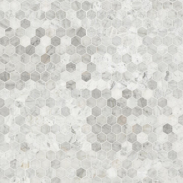 Honed Marble Hexagon Wall Tile | Carrara White | 12" x 11.75"
