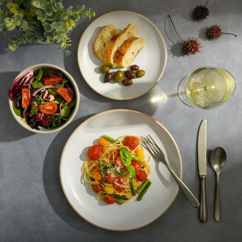 Rockaway 12-Piece Round Stoneware Dinnerware Set, Service for 4