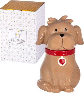 Ceramic Cookie Jar with Lid, Large Dog Treat Jar for Cookies & Biscuits, Cute Novelty Storage Container Counter