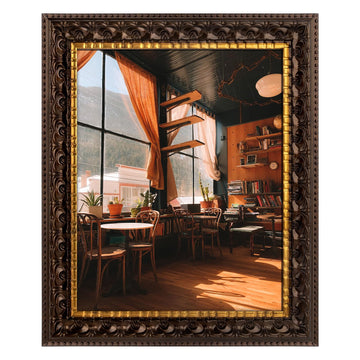 8x10 Dark Brown & Gold Color Photo Frame Real Glass
