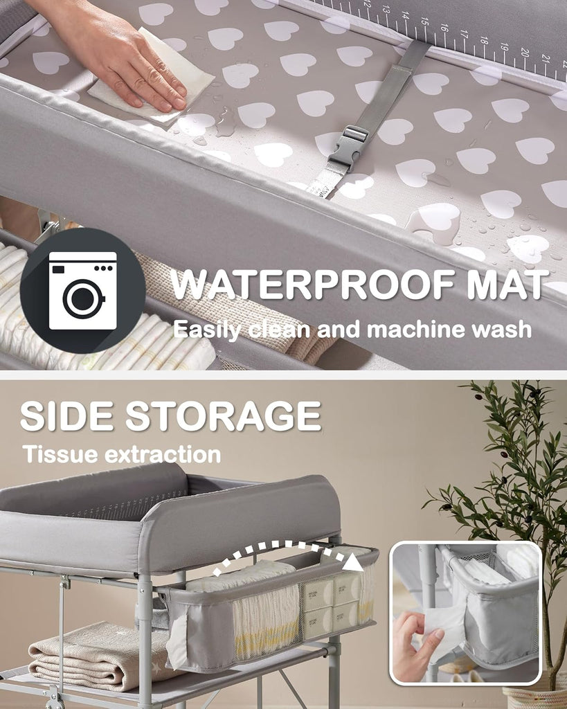 Diaper Changing Station, Portable Changing Table for Baby, Waterproof, Folding Portable Changing Station, Adjustable